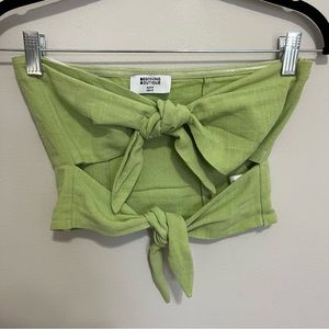 Front Tie Strapless Top